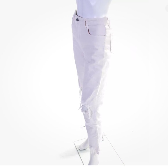 L Agence Womens Distressed Fringe High waist Rise High Line Jeans Pink Size 25 - Picture 3 of 8